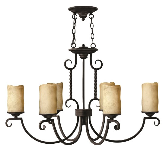 Foto para 100w Chandelier Casa MED Antique Scavo Olde Black Single Tier