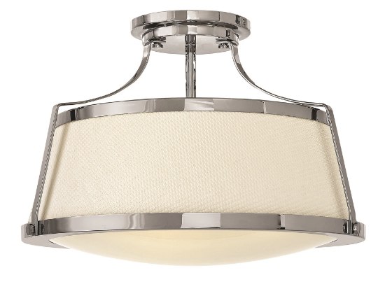 Foto para 100w Foyer Charlotte MED Etched Opal Chrome Semi Flush Mount