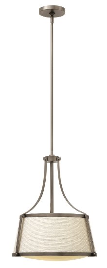 Foto para 75w Foyer Charlotte MED Etched Opal Antique Nickel Inverted Pendant