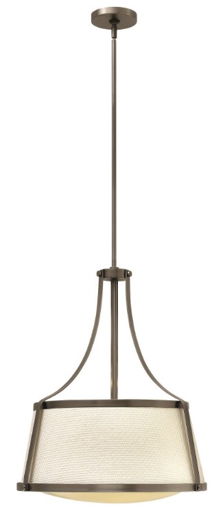 Foto para 75w Foyer Charlotte MED Etched Opal Antique Nickel Inverted Pendant