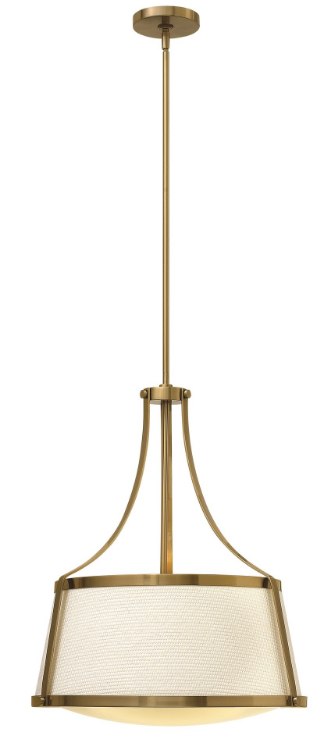 Foto para 75w Foyer Charlotte MED Etched Opal Brushed Caramel Inverted Pendant