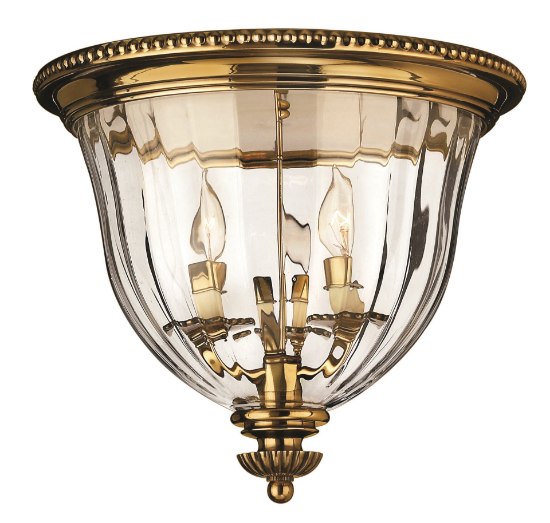 Picture of 60w Foyer Cambridge CAND Clear Optic Burnished Brass Flush Mount