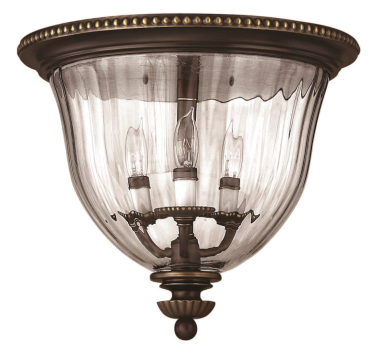 Picture of 60w Foyer Cambridge CAND Clear Optic Olde Bronze Flush Mount