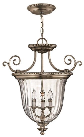 Picture of 60w Foyer Cambridge CAND Clear Optic Pewter Large Pendant Foyer