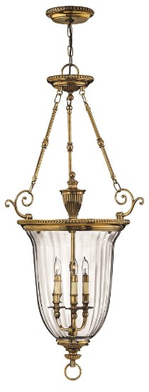 Picture of 60w Foyer Cambridge CAND Clear Optic Burnished Brass Large Pendant Foyer