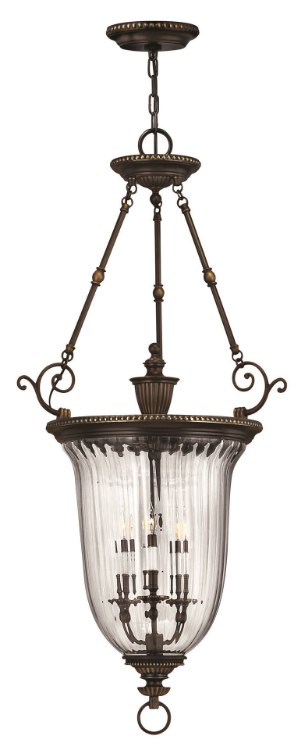 Picture of 60w Foyer Cambridge CAND Clear Optic Olde Bronze Large Pendant Foyer