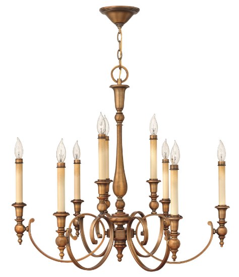 Foto para 60w Chandelier Yorktown CAND Brushed Bronze Two Tier