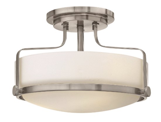 Picture of 32w Foyer Harper LED Etched Opal Brushed Nickel Semi-flush Mount