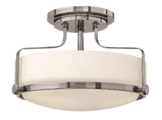 Foto para 100w Foyer Harper MED Etched Opal Chrome Semi-flush Mount