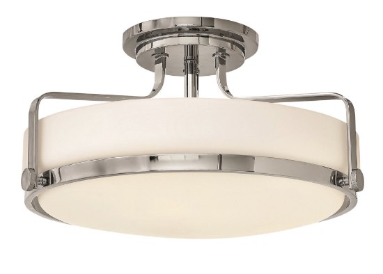 Picture of 48w Foyer Harper LED Etched Opal Chrome Semi Flush Mount