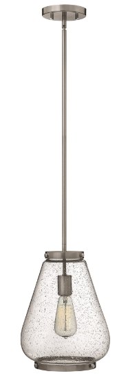 Foto para 100w Mini-Pendant Finley MED Clear Seedy Brushed Nickel