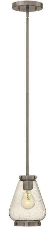 Picture of 100w Mini-Pendant Finley MED Clear Seedy Brushed Nickel