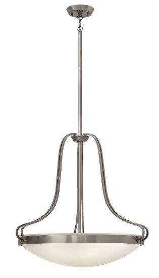 Foto para 100w Foyer Paxton MED Clear Etched Polished Antique Nickel Inverted Pendant