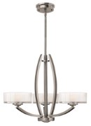 Foto para 60w Chandelier Meridian G-9 Thick Faceted Clear Inside Etched Brushed Nickel Three Light