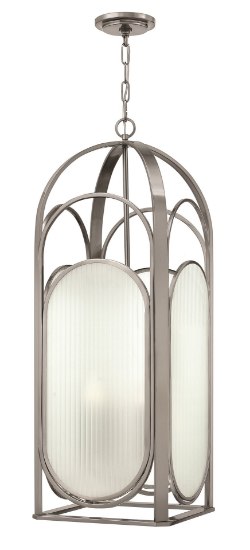 Picture of 60w Foyer Astor CAND Ribbed Etched Brushed Nickel Single Tier Foyer