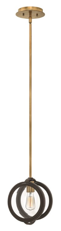 Foto para 100w Pendant Fulham MED Clear Beveled Buckeye Bronze