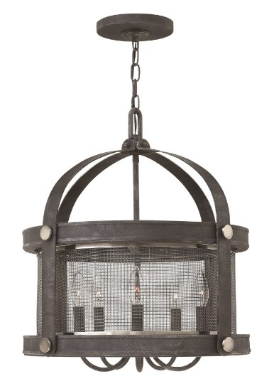 Foto para 60w Chandelier Holden CAND Aged Zinc Single Tier Foyer