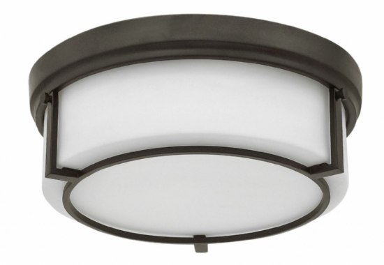 Foto para 60w Foyer Weston MED Etched Opal Buckeye Bronze Flush Mount