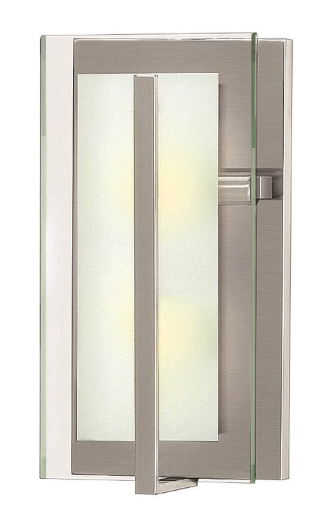 Foto para 60w Sconce Latitude CAND Clear Beveled Inside-Etched Brushed Nickel Two Light Sconce
