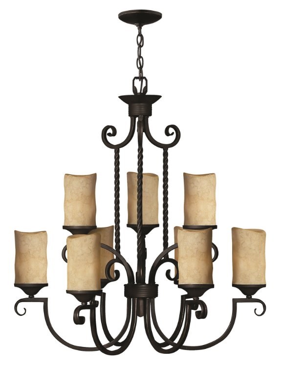 Foto para 100w Chandelier Casa MED Antique Scavo Olde Black Two Tier Foyer
