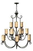 Foto para 60w Chandelier Casa MED Antique Scavo Olde Black Three Tier