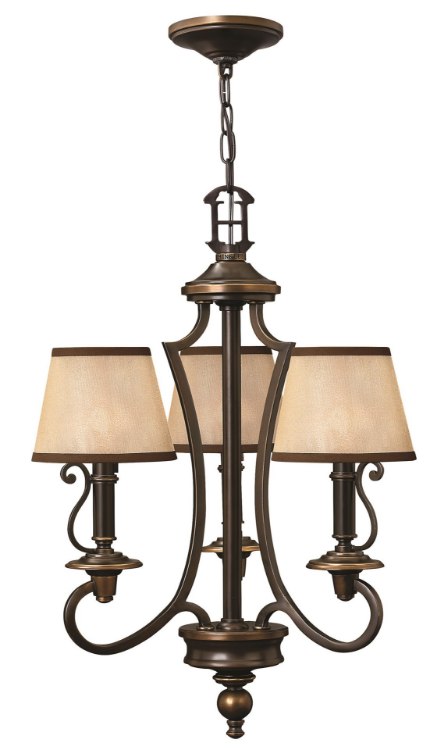 Foto para 60w Chandelier Plymouth CAND Olde Bronze Three Light