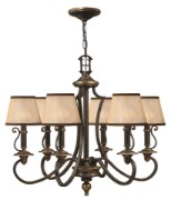 Foto para 60w Chandelier Plymouth CAND Olde Bronze Single Tier Foyer