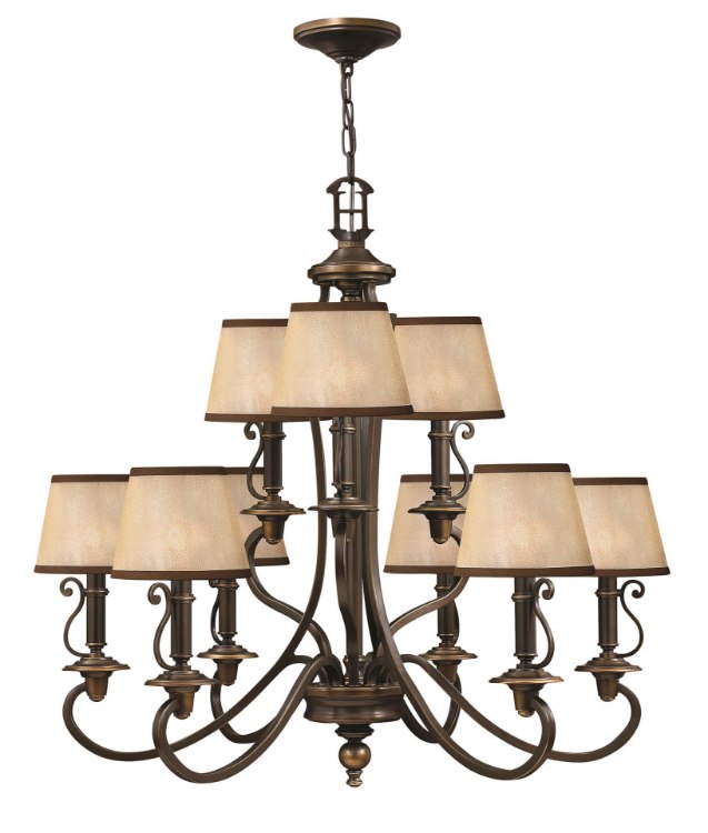 Foto para 60w Chandelier Plymouth CAND Olde Bronze Two Tier Foyer