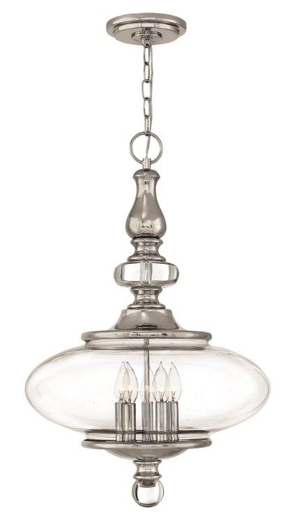 Picture of 60w Chandelier Wexley CAND Clear Polished Nickel Single Tier