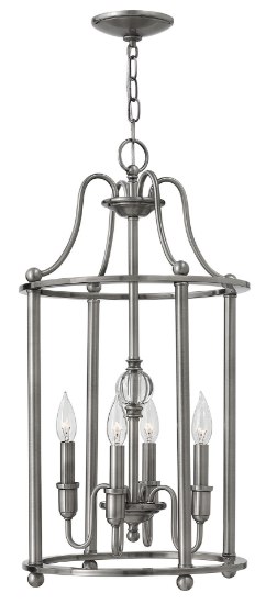 Foto para 60w Chandelier Elaine CAND Polished Antique Nickel Single Tier Foyer