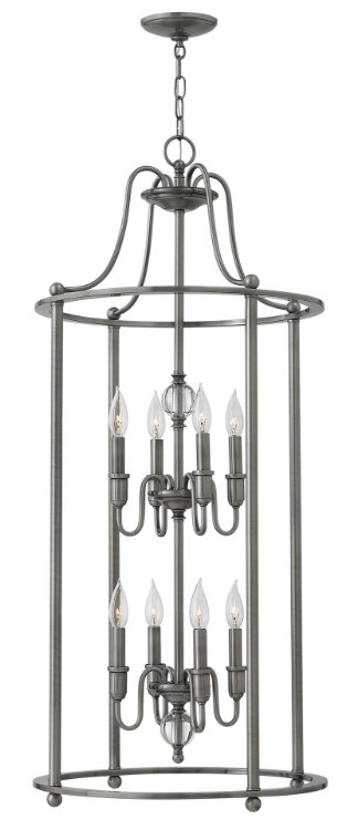 Picture of 60w Chandelier Elaine CAND Polished Antique Nickel Two Tier Foyer