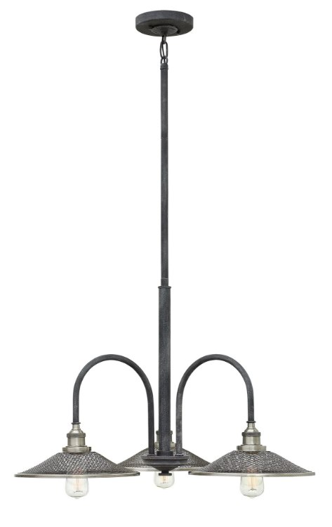 Picture of 60w Chandelier Rigby MED Aged Zinc Three Light Downlight