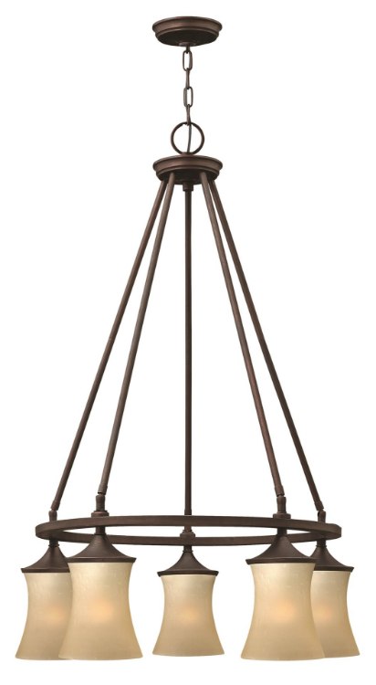 Foto para 100w Chandelier Thistledown MED Amber Linen Victorian Bronze Downlight Foyer