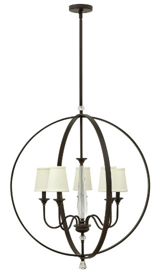 Foto para 60w Chandelier Waverly CAND Oil Rubbed Bronze Stem Hung Foyer