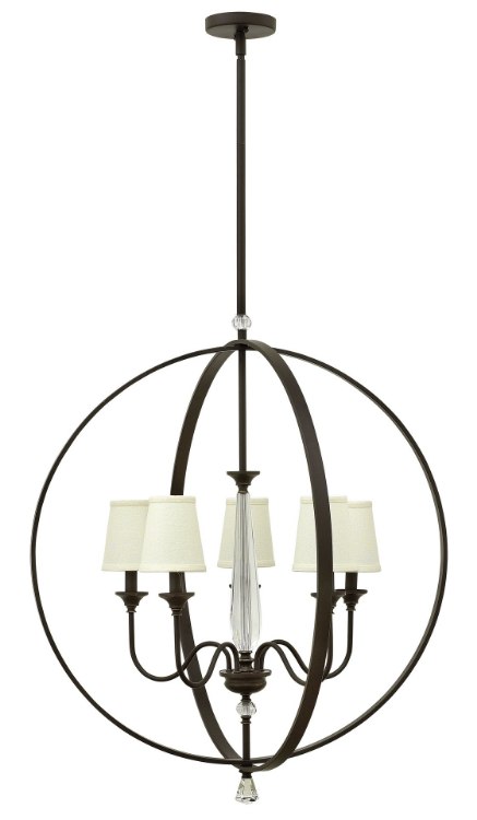Picture of 60w Chandelier Waverly CAND Oil Rubbed Bronze Stem Hung Foyer