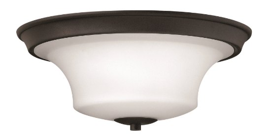 Picture of 60w Foyer Brantley MED Etched White Textured Black Flush Mount