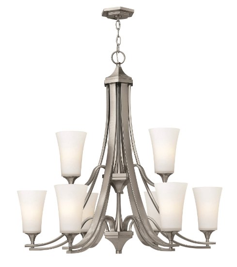 Picture of 75w Chandelier Brantley MED Etched Opal Brushed Nickel Two Tier Foyer