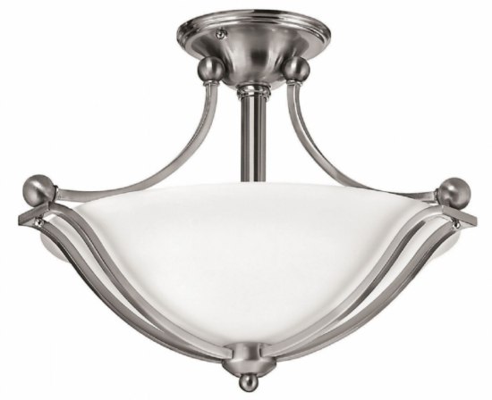 Picture of 32w Foyer Bolla LED Etched Opal Brushed Nickel Semi-flush Mount