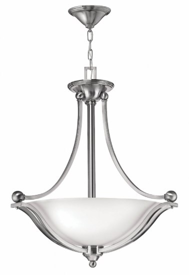 Picture of 48w Foyer Bolla LED Etched Opal Brushed Nickel Inverted Pendant