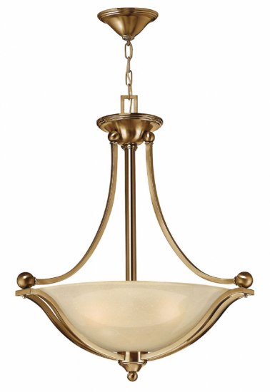 Picture of 48w Foyer Bolla LED Light Amber Seedy Brushed Bronze Inverted Pendant