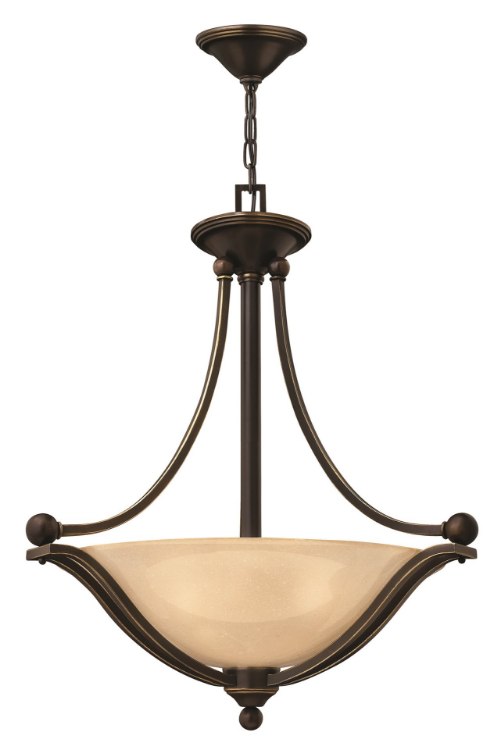 Picture of 100w Foyer Bolla MED Light Amber Seedy Olde Bronze Inverted Pendant