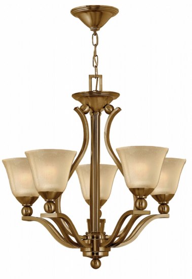 Foto para 100w Chandelier Bolla MED Light Amber Seedy Brushed Bronze Single Tier Foyer