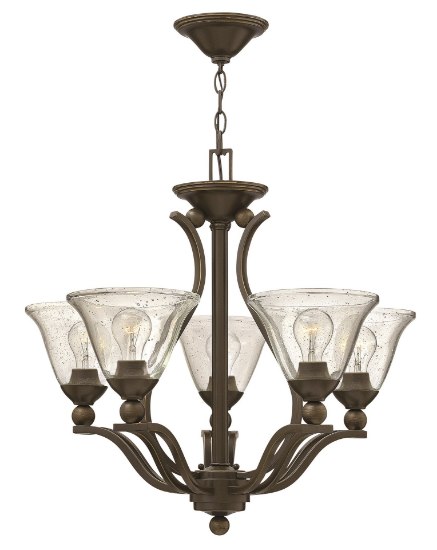 Foto para 100w Chandelier Bolla MED Clear Seedy Olde Bronze Single Tier Foyer