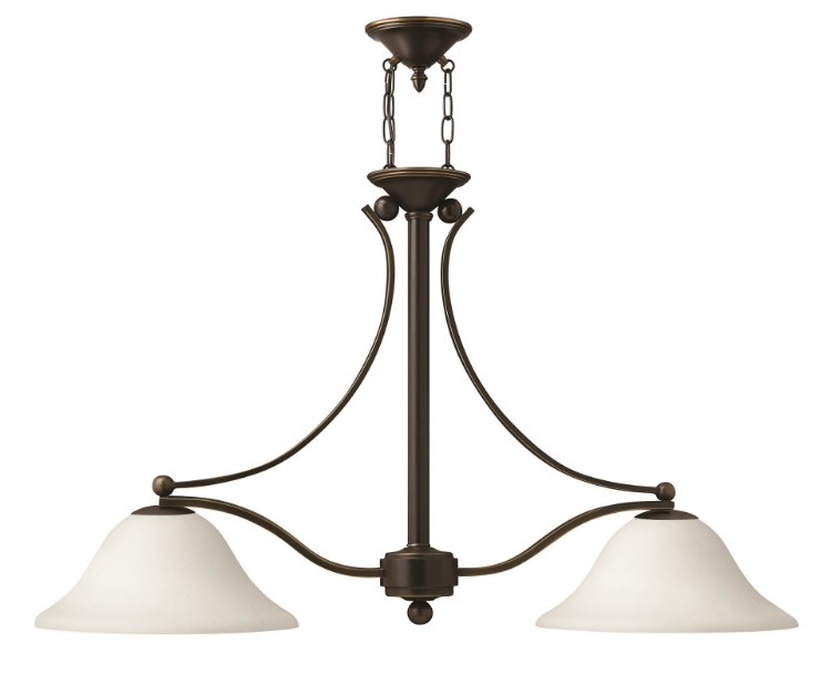 Foto para 100w Chandelier Bolla MED Etched Opal Olde Bronze Linear Downlight