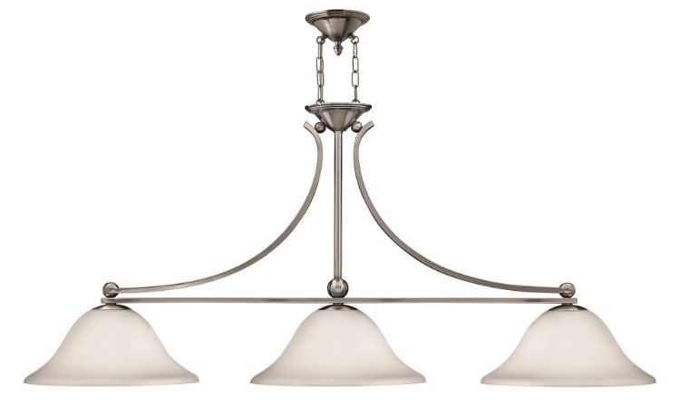 Foto para 100w Chandelier Bolla MED Etched Opal Brushed Nickel Linear Downlight