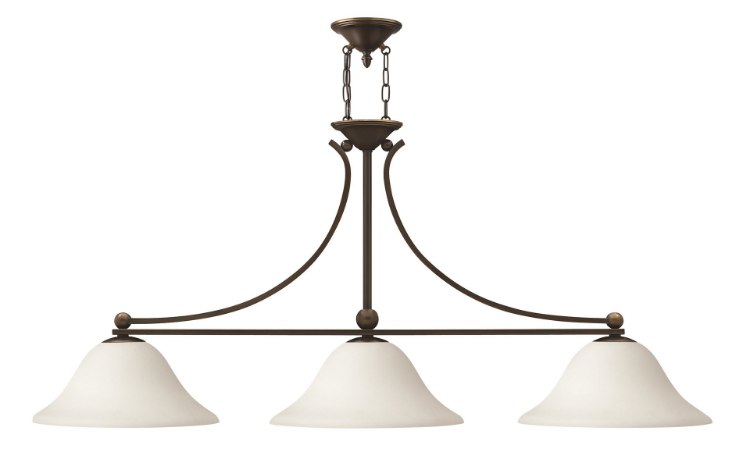 Foto para 100w Chandelier Bolla MED Etched Opal Olde Bronze Linear Downlight