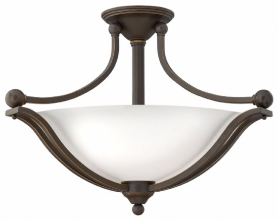 Picture of 48w Foyer Bolla LED Etched Opal Olde Bronze Semi-flush Mount