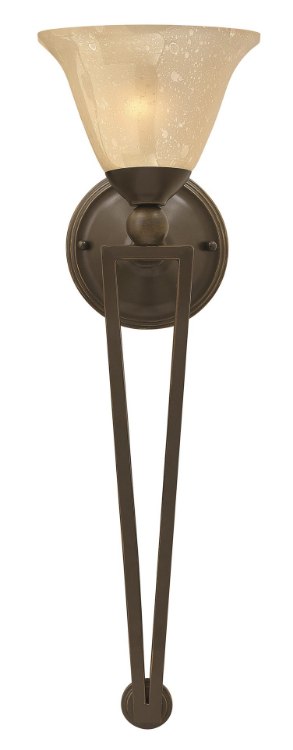 Foto para 100w Sconce Bolla MED Light Amber Seedy Olde Bronze