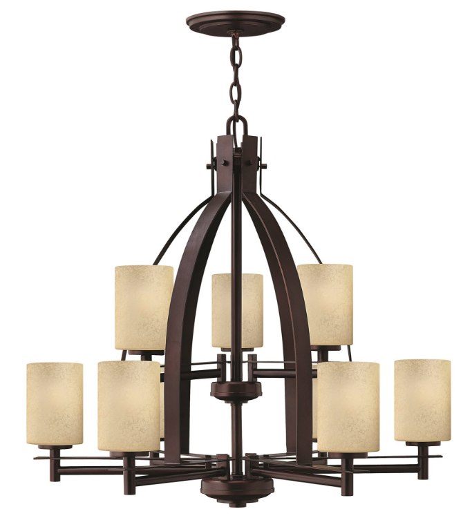 Foto para 75w Chandelier Stowe MED Antique Light Scavo Metro Copper Two Tier Foyer