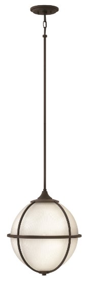 Foto para 100w Pendant Odeon MED Etched Inside Holophane Oil Rubbed Bronze Stem Hung Pendant